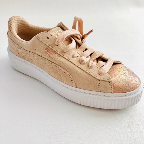 Puma Shoes - NWOT PUMA CREAM SUEDE SNEAKERS